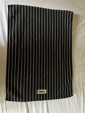 TEKLA Black & White Pinstripe Bathmat
